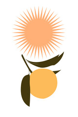 Minimalist boho poster. Abstract boho print. vector cartoon flat illustration