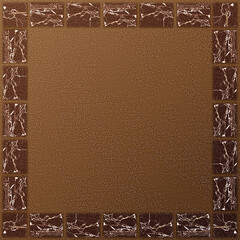 Brown background with granite texture and transparent mosaic

