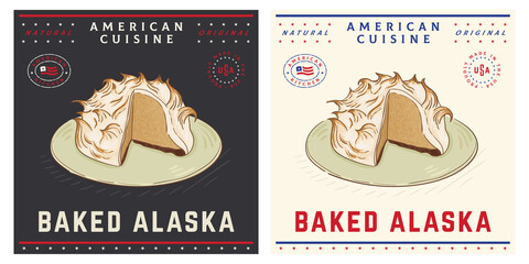 Traditional Baked Alaska cake traditional American dessert