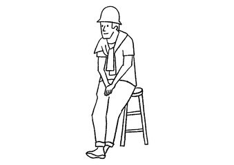 カフェでくつろいでいる男性02