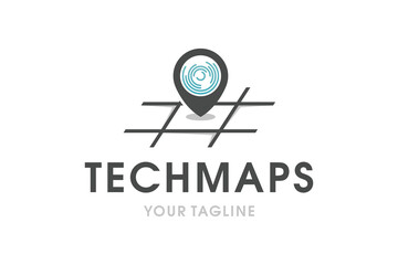 Tech Pin Locator Logo Template