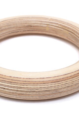 Wooden gymnastic rings for sports on a white background Macro shot