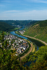 Fototapeta na wymiar Panoramic view of the Moselle vineyards, Germany.