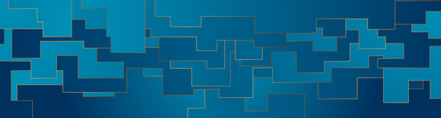 Black geometric abstract background with golden lines. Vector banner design