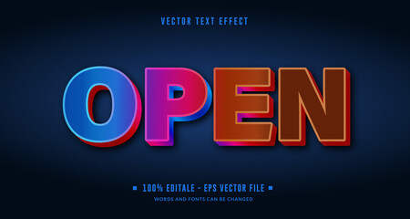 editable text open style effect 