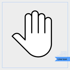 Obraz premium Stop hand icon. Raised hand, gestures concept, open palm sign on white background, hand up icon. Thin line icon. professional, pixel-aligned, Pixel Perfect, Editable Stroke, Easy Scalablility.