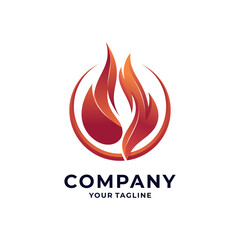 Fire flame Logo Template vector icon Oil, gas and energy logo concept