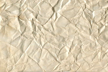 Crumpled vintage paper. Empty vintage paper texture. Craft and old look.