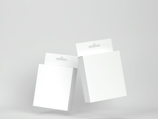 Blank box packaging with hanger mockup