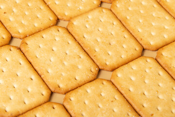 Yellow sweet crackers texture background.
