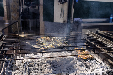 sardines on barbecue grill