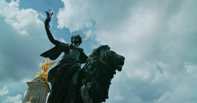 Beautiful Statue of Queen Victoria in front of Buckingham Palace in London United Kingdom