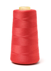spools of thread for the textile industry on white background