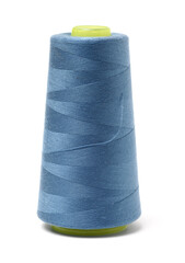 spools of thread for the textile industry on white background