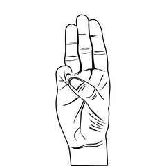 Three Fingers Gesture Salute Vector IIlustration
