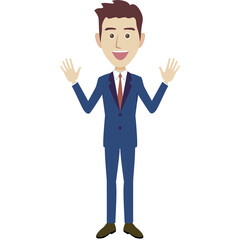 A illustration of a businessman wearing suits