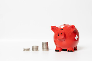 piggy bank and coins