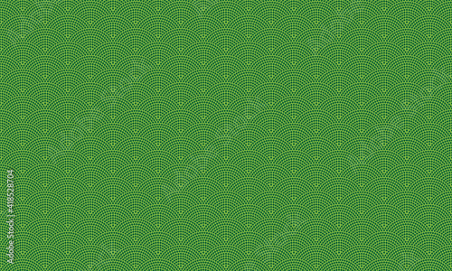 和柄素材 鮫小紋 シームレスパターン 緑 Wall Mural 将 石原 和柄素材 鮫小紋 シームレスパターン 緑 Wall Mural 将 石原