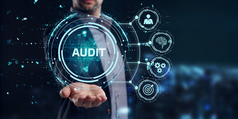 Business, Technology, Internet and network concept. Audit business and finance concept.