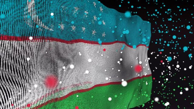 Amazing particle animation of the Uzbekistan Flag
