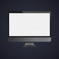 Computer monitor mockup banner. Vector on isolated background. EPS 10
