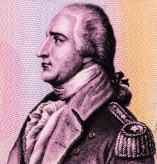 Benedict Arnold Portrait from USA 50 dollars, Private Issue Polymer 2019 Banknotes.