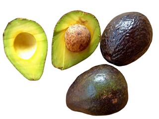 Fresh Avocado (Healthy fruit) isolated on a white background