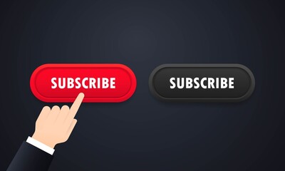 Subscribe button set. Chennel subscription. Social media concept. Vector on isolated white background. EPS 10