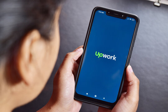 Upwork is a platform for freelance work, Upwork application on smartphone