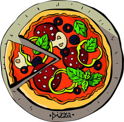 Pizza on the plate