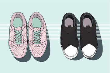 Two pairs of sports shoes