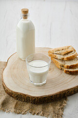 Bottle and a glass of milk