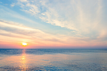 sunset over the sea in the evening