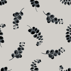 Seamless pattern with hand drawn stylized kalanchoe