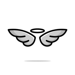 Angel Wings And Hat Cartoon Vector Illustration Icon Design.