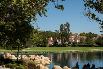 Daytime view of a neighborhood in Rancho Santa Margarita, California, USA.