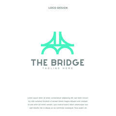 abstract Bridge Corporation icon logo design vector illustration. Bridge luxury company branding Creative logo design