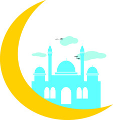 illustration of mosque in background