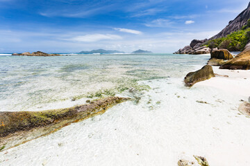 View To Praslin From La Digue, Seychelles