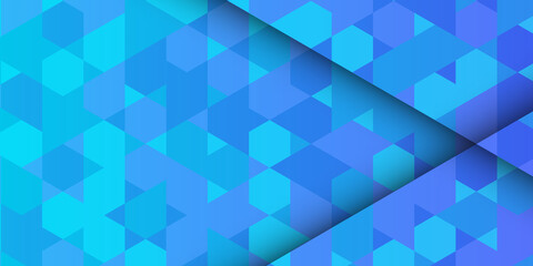 Abstract blue geometric background with polygonal triangles. 