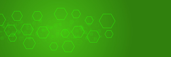 Obraz na płótnie Canvas Vector Abstract geometric background. Template brochure design. Green hexagon shape 