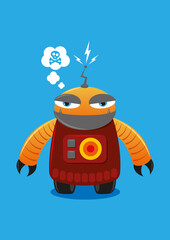 Robot with claws vector illustration