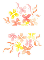Watercolor Simple Flowers And Leaves