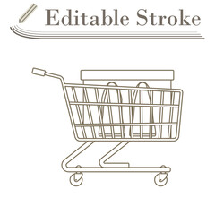Shopping Cart With Shoes In Box Icon