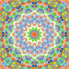 Fototapeta na wymiar Elegant Mandala in vibrant colours. beautiful ornamental wallpaper design.
