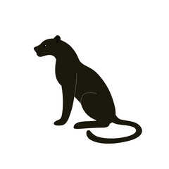 Cute jaguar - cartoon animal character. Vector illustration in flat style isolated on gray background.