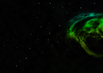 Star field and distant cold space nebula.