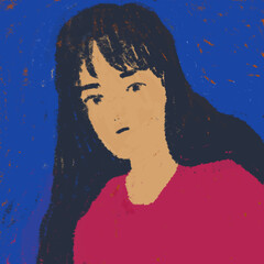 woman portrait painting art illustration
