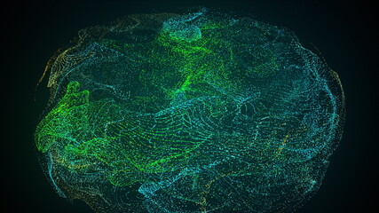 Computer generated vortex of particles. 3d rendering of gaseous space backdrop