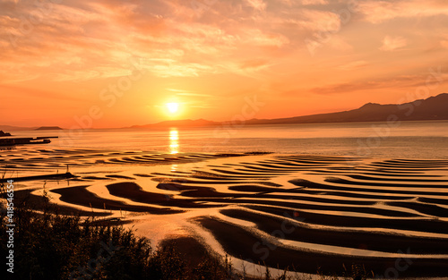 夕焼け空 夕焼雲 ふんわり癒やされる風景 自然の神秘 日本の渚百選 日本の夕日百選 日本 九州 熊本県 御輿来海岸21年3月m撮影 Sunset Sky Sunset Clouds Fluffy And Soothing Scenery Japan Kyushu Kumamoto Prefecture Okoshiki Coast March 21 M